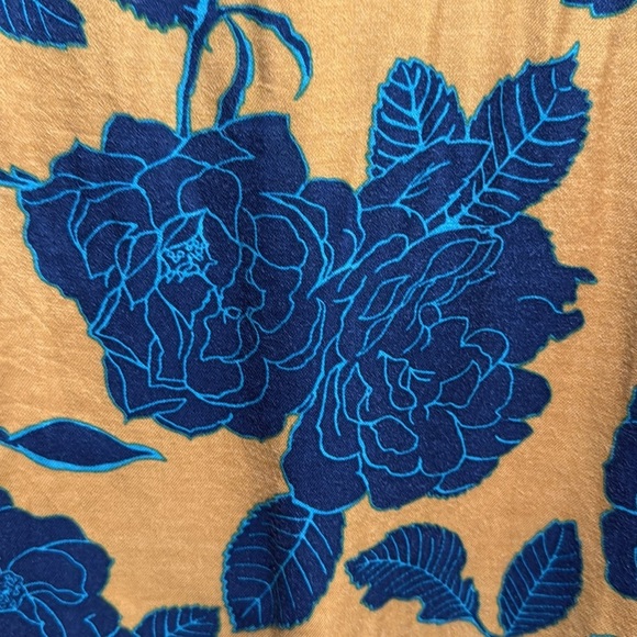 Boden 100% Wool Floral Navy & Mustard Long Sleeve Sweater Size 6 - Picture 4 of 6